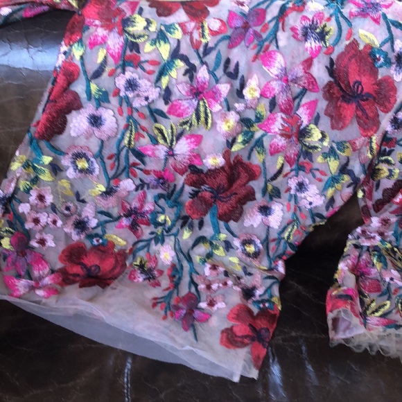 Kevan Hall Floral Embroidered Sheet Organza Top S - Picture 8 of 9